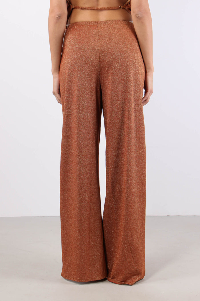 Pantalone Lurex Spacchi Laterali Ruggine-5