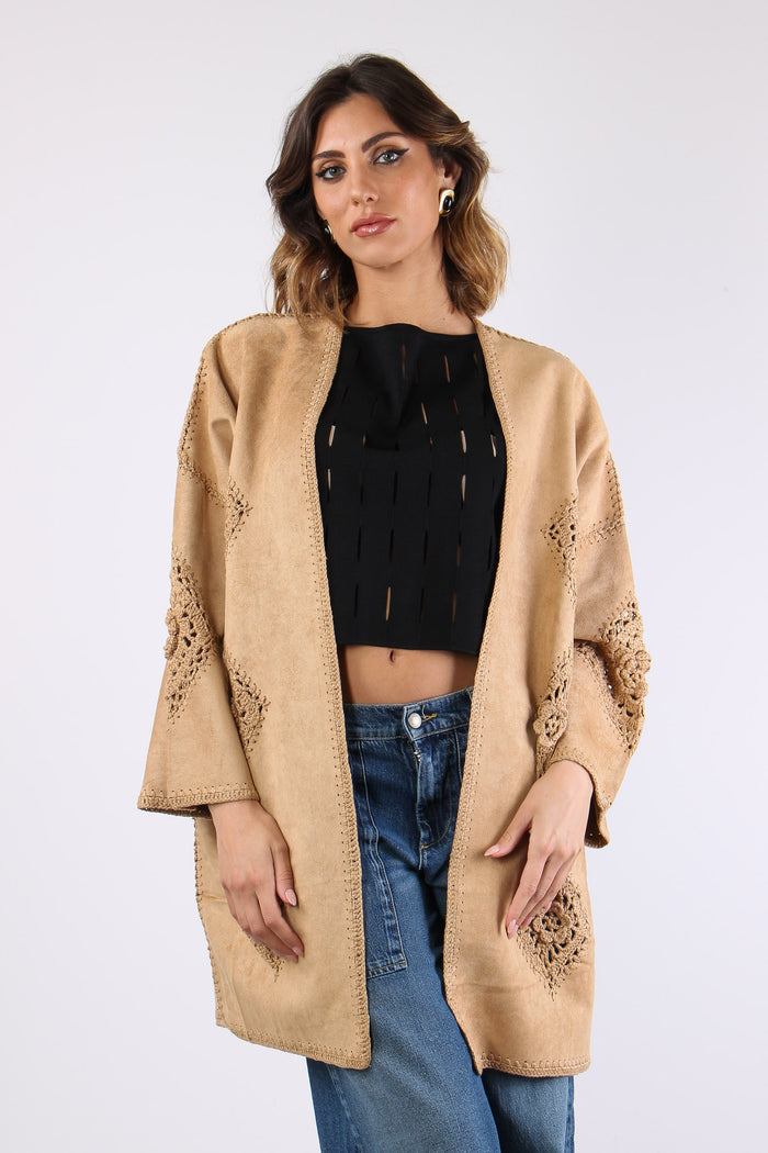 Kimono Eco Suede Ricami Suede-4