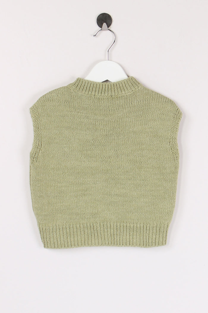 Gilet Fiore Ricamo Verde-3