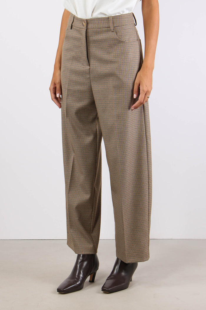 Pantalone Balloon Pied De Poul Cammello/nero-3