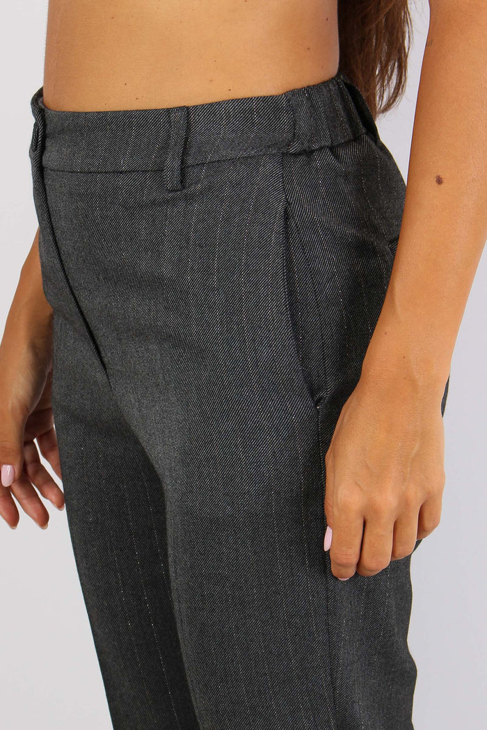 Baetis Pantalone Gessato Lurex Grigio-6