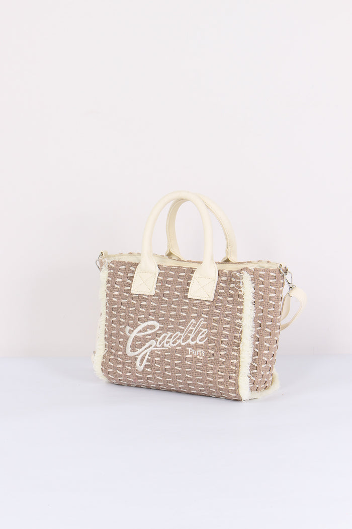 Mini Shopping Intreccio Beige-2