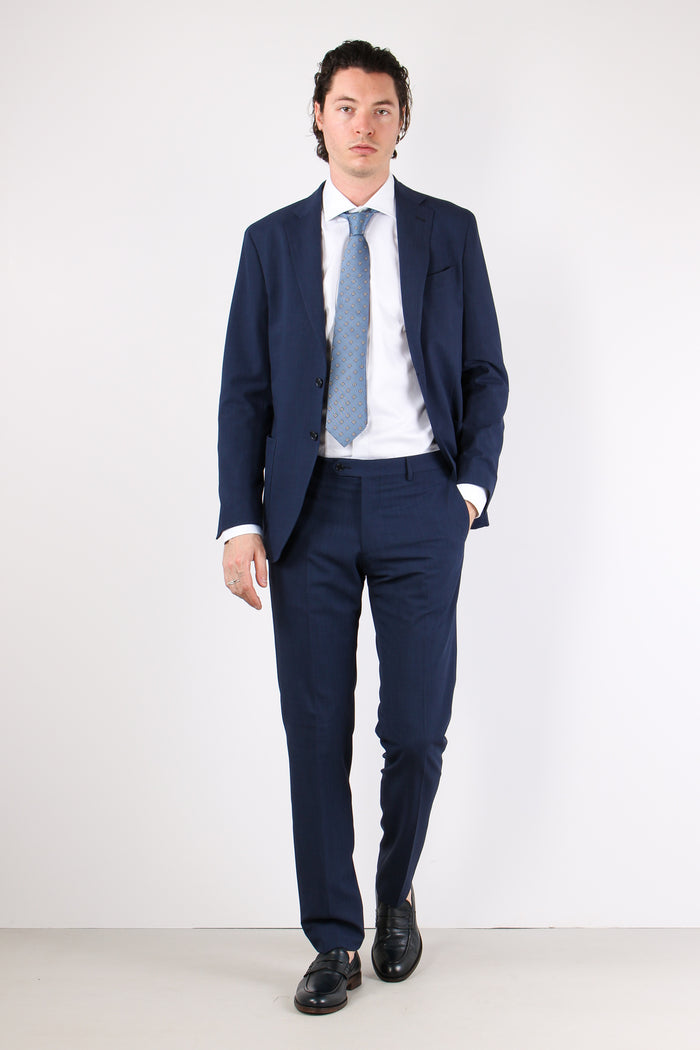 Abito Poliviscosa Effetto Spin Blu Navy