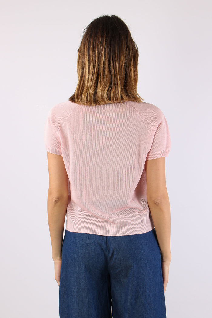 Maglia M/m Filo Cotone Rosa-4
