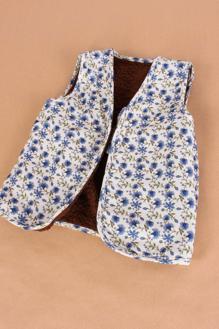 Gilet Teddy Fantasia Fiore Cioccolato-5