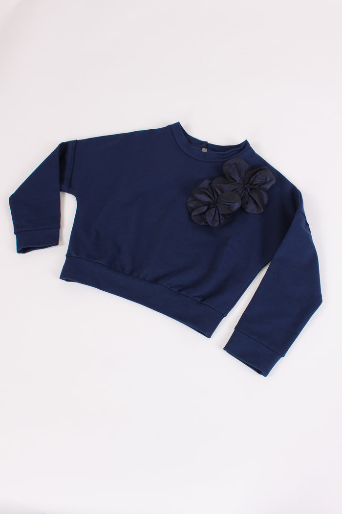 Felpa Jersey Fiore Blu Blu-4
