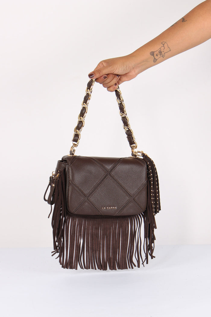 Tracolla Mini Frange Brown-5
