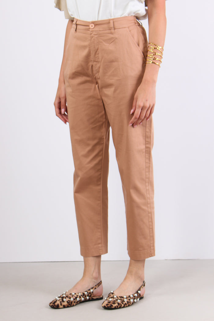 Pantalone Gamba Dritta Elastic Nude-3