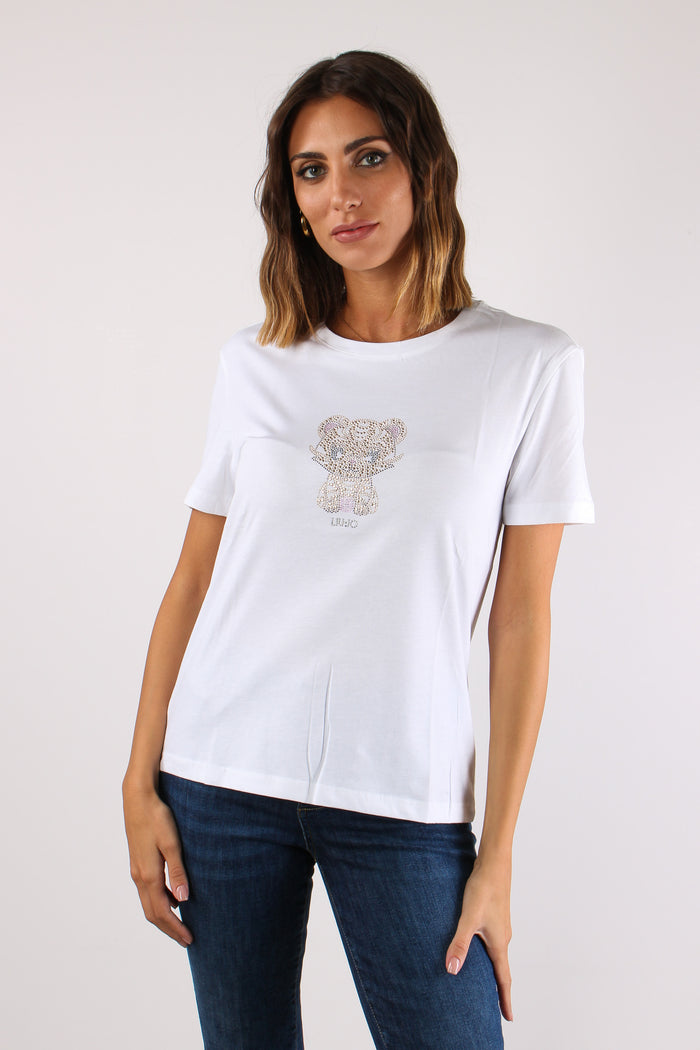 T-shirt Stampa Bianco Cat-2