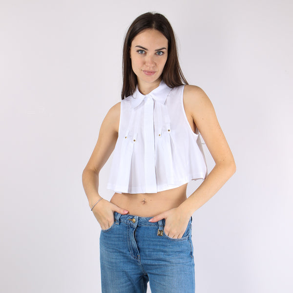 Camicia Corta Smanicata Bianco-2