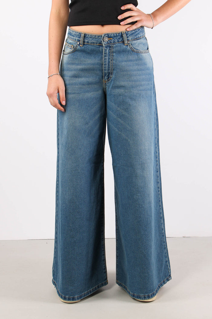 Gemma Pantagonna Vita Bassa Denim  Medio-3