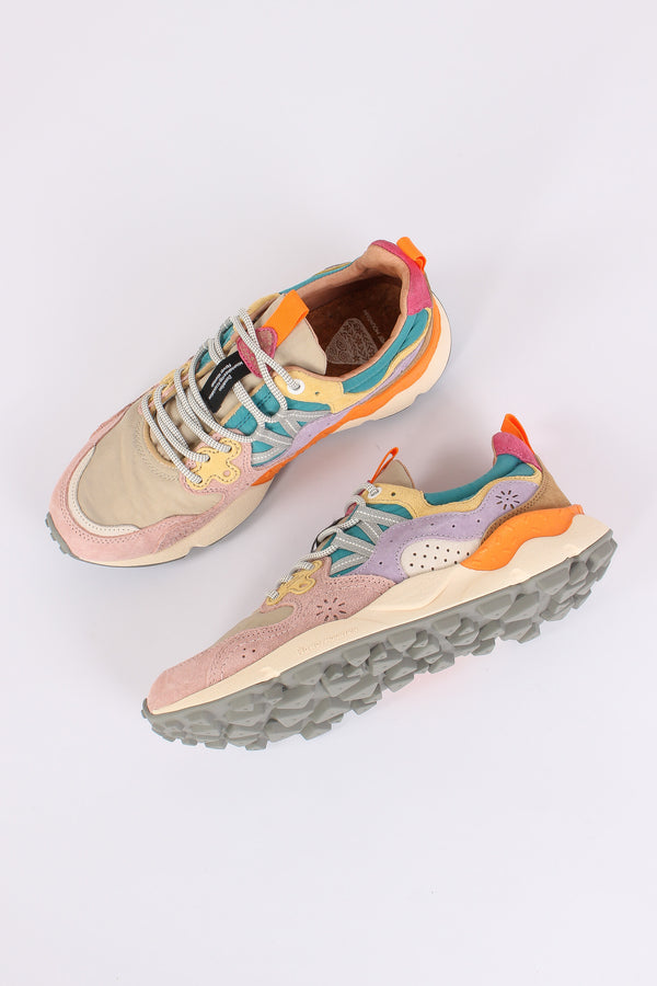 Sneakers Yamano Suede Nylon Pink/petrol-2