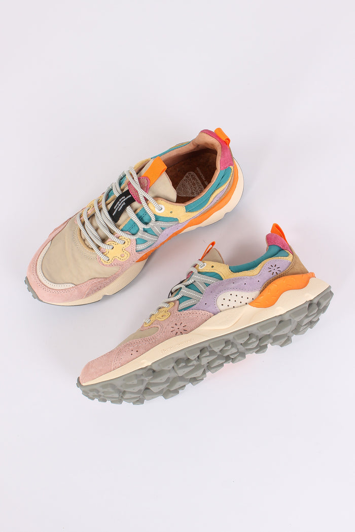 Sneakers Yamano Suede Nylon Pink/petrol-2
