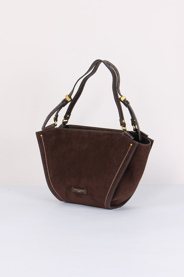 Bloom Shopping Suede Stampa Struzzo Moka-2