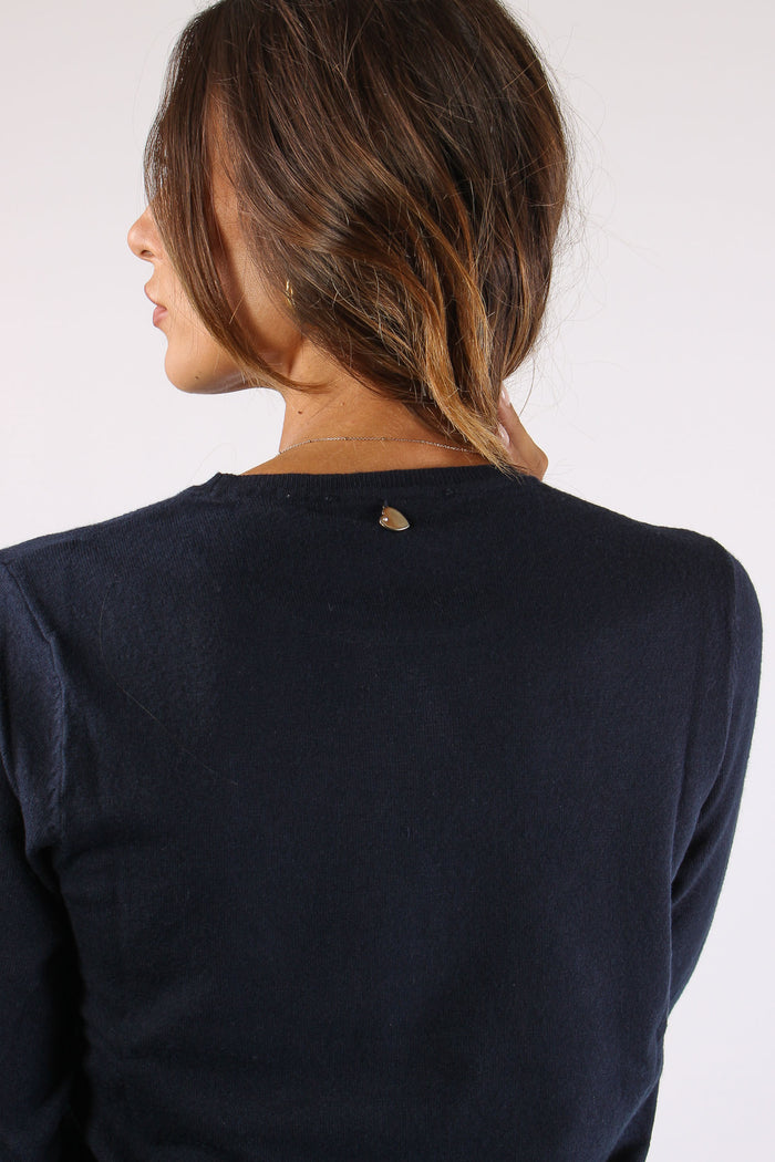 Maglia Girocollo Viscosa Blu-8