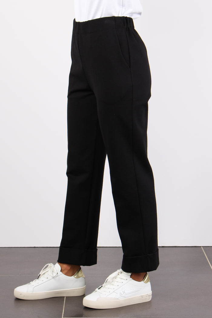 Pantalone Gamba Dritta Nero-4