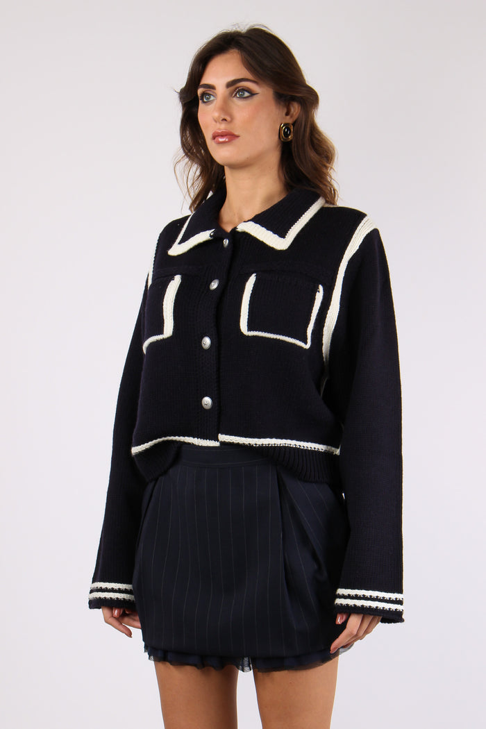 Hamburger Minigonna Gessata Blu/bianco-4