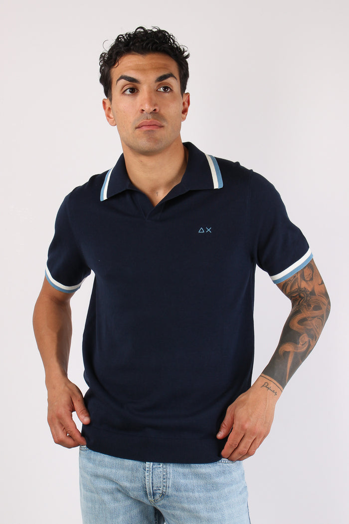 Polo Derby Filo Riga Contrasto Navy Blue-2