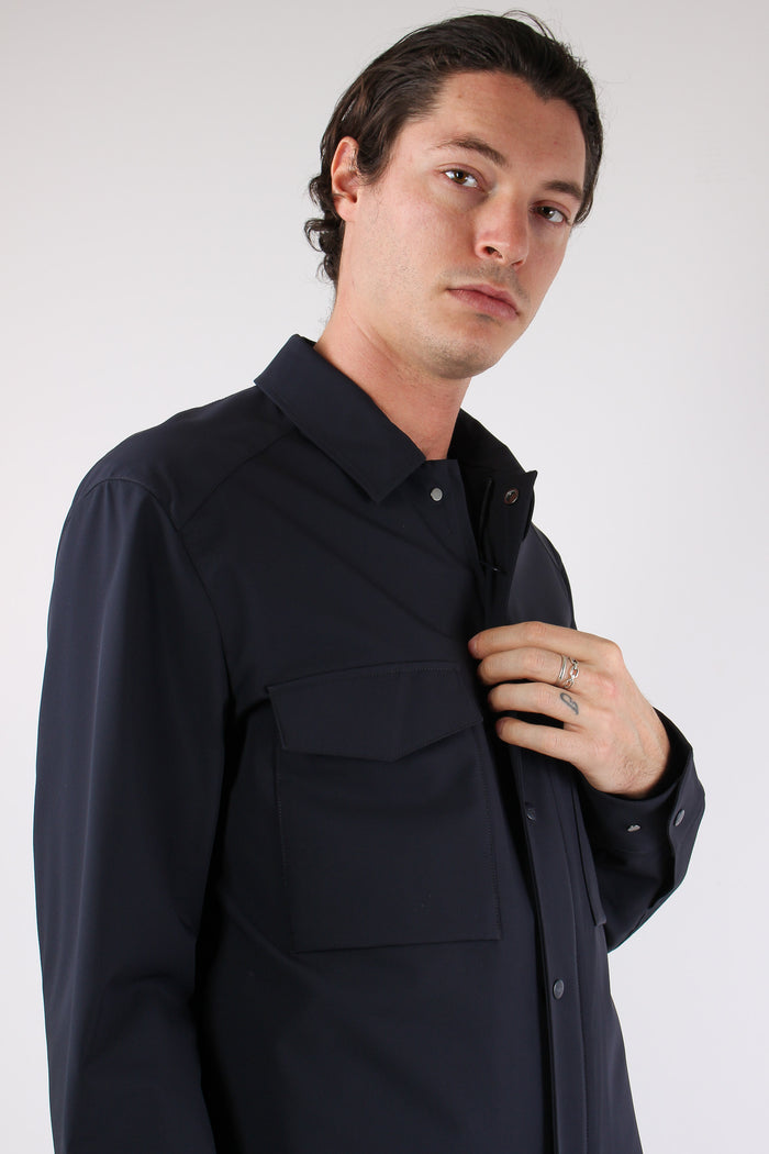 Giacca Over Tasca Toppa Navy-6