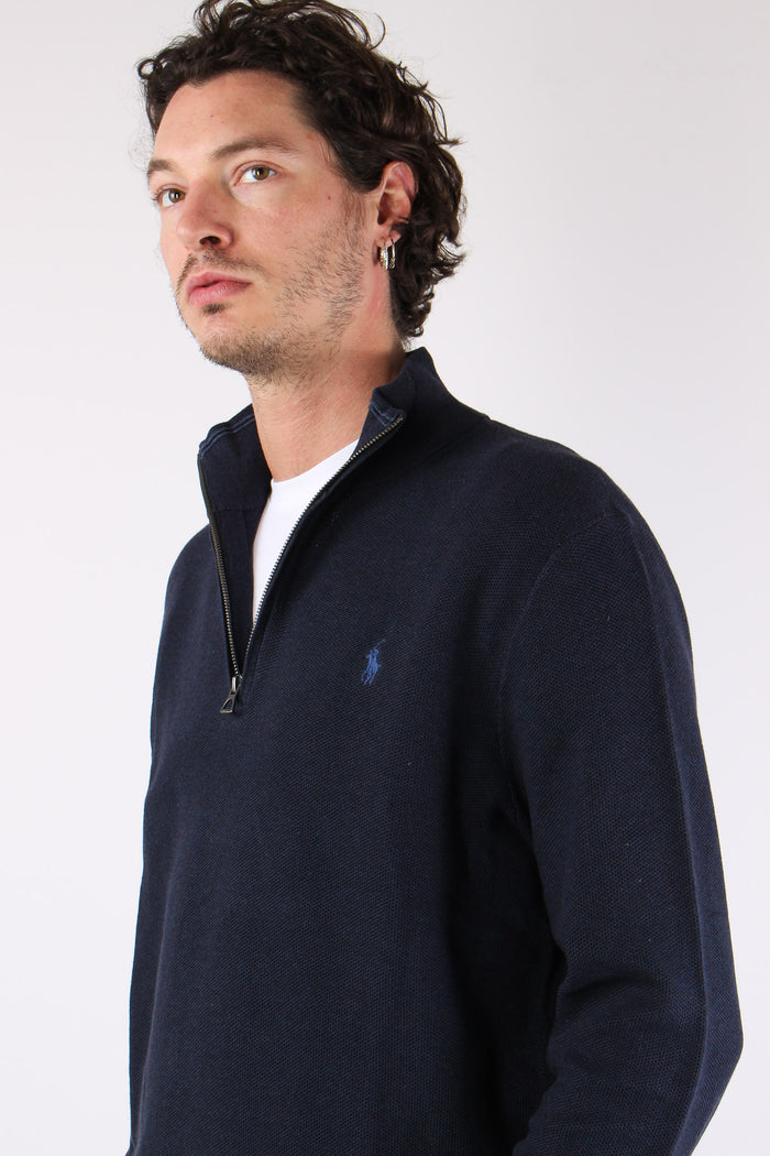 Maglia Mezza Zip Nido Dape Navy-5