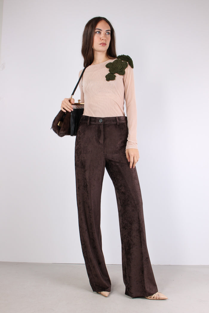 T-shirt Tulle Applicazione Ros Military/nude