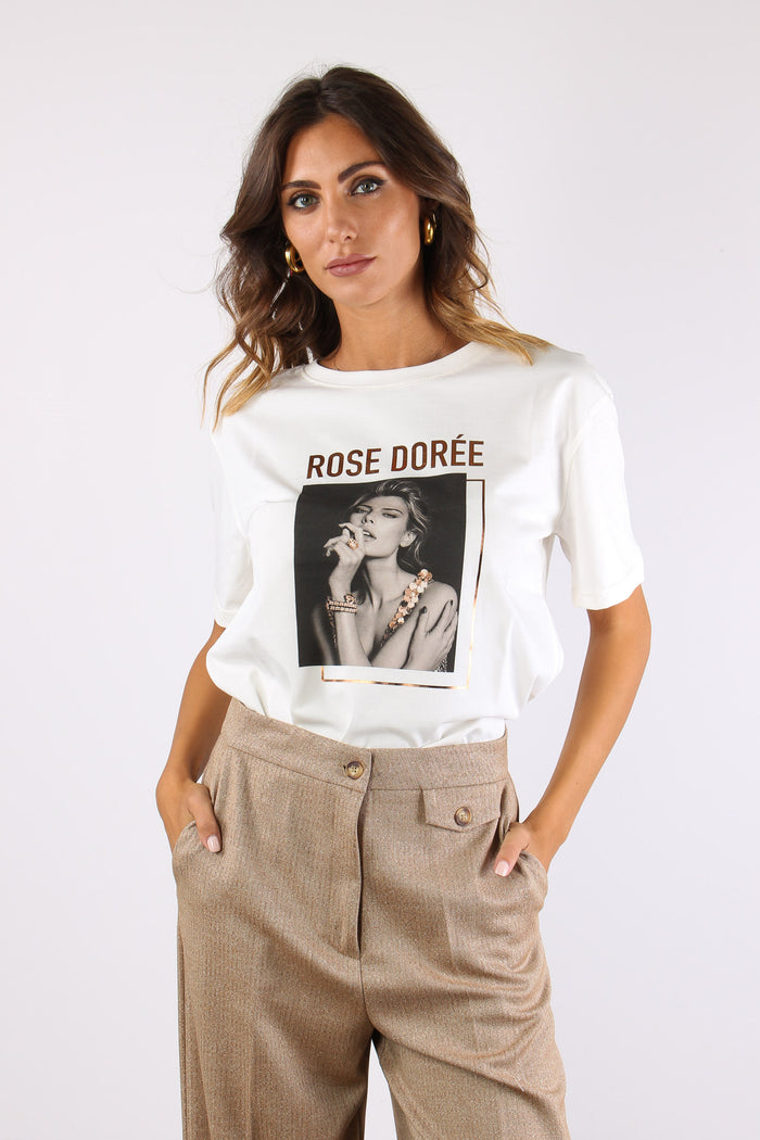 T-shirt Stampa Lamina Panna-6