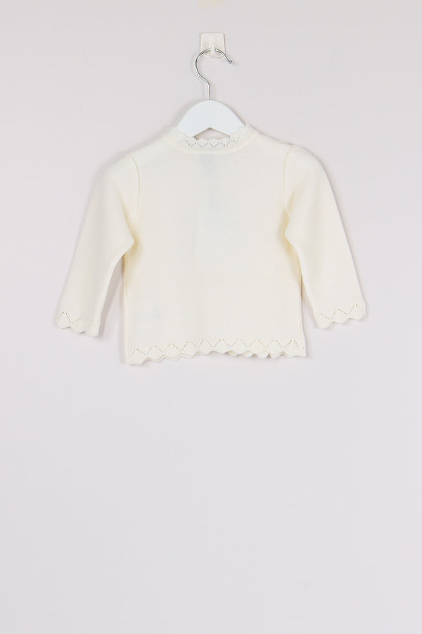 Cardigna Profilo Pizzo Latte-2