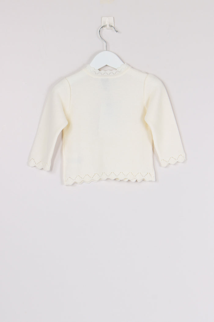 Cardigna Profilo Pizzo Latte-2