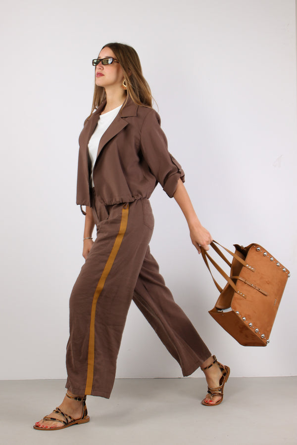 Pantalone Banda Gros Laterale Cacao