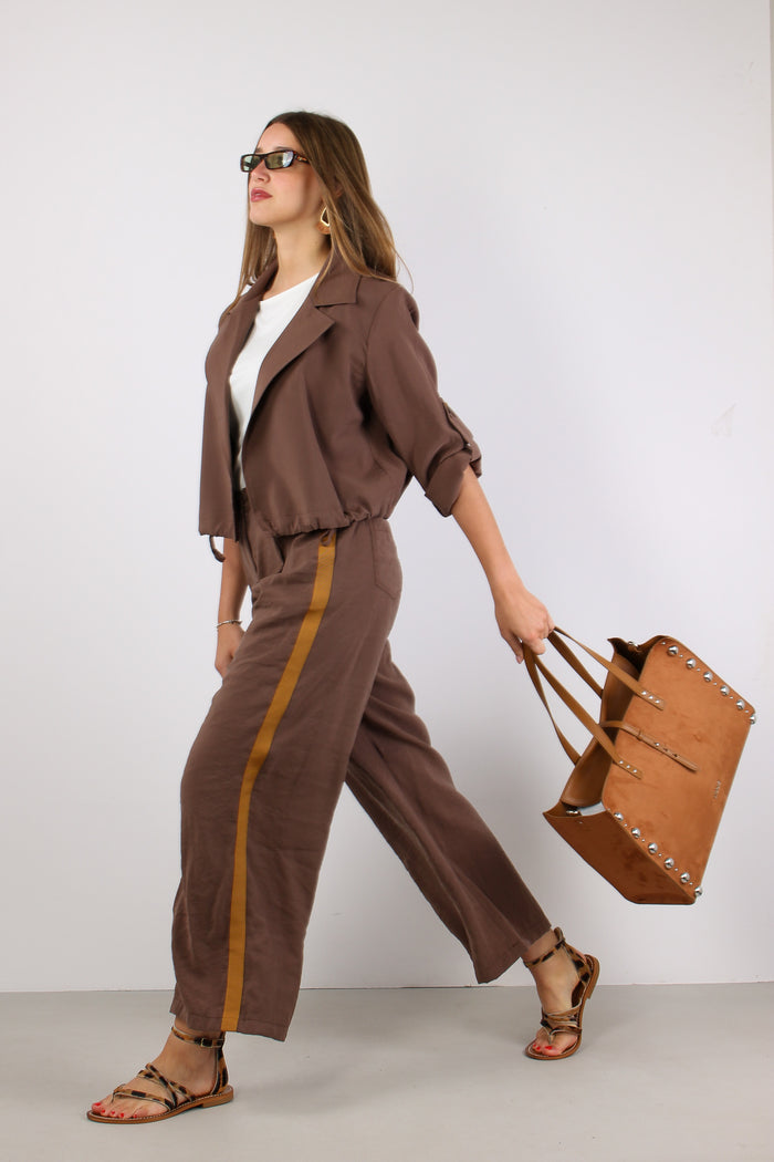 Pantalone Banda Gros Laterale Cacao