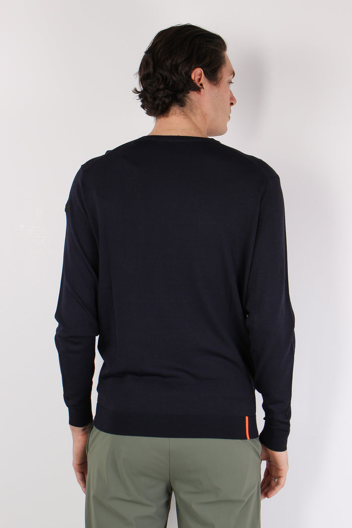 Maglia Girocollo Tessuto Tecnico Blue-5