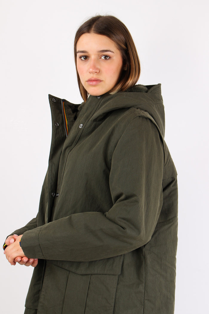 Parka Interno Pelliccia Green Blackish-10