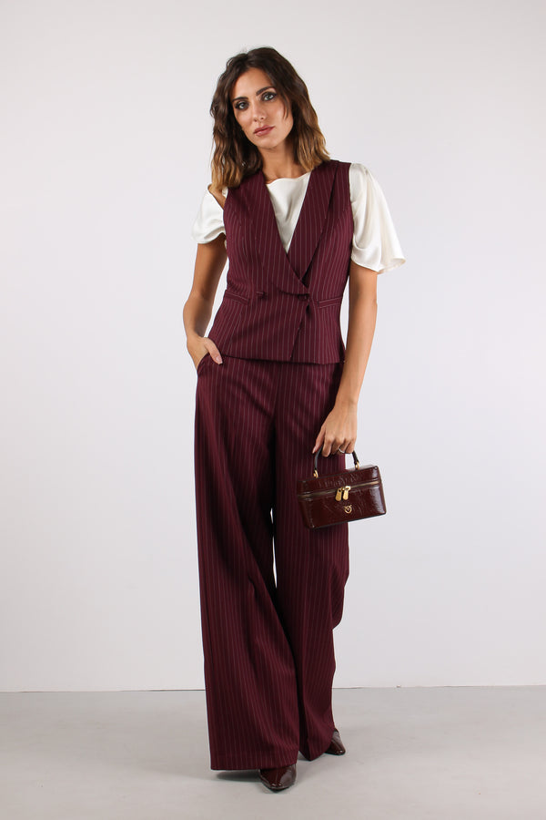 Gilet Gessato Bordeaux