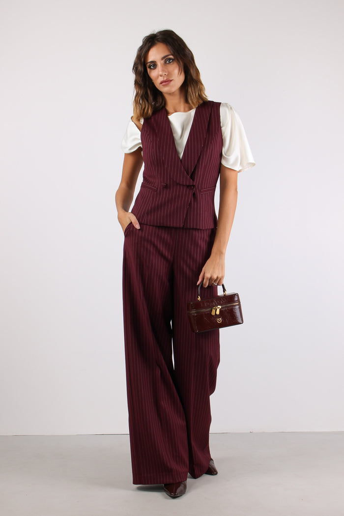 Gilet Gessato Bordeaux