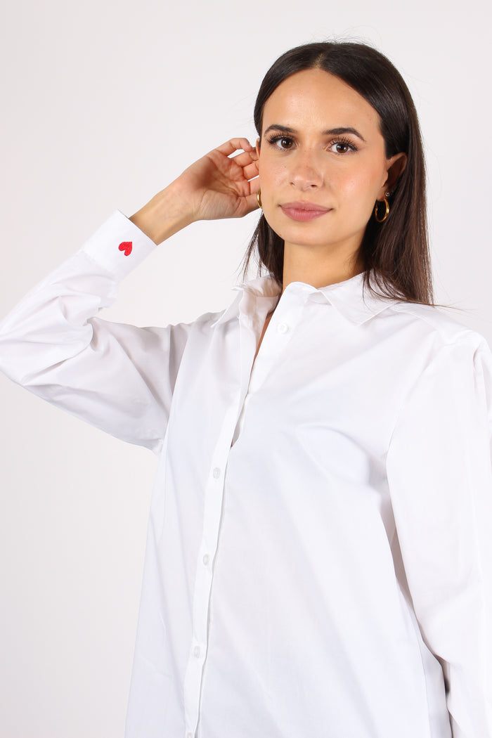 Camicia Over Ricamo Polso Bianco-6