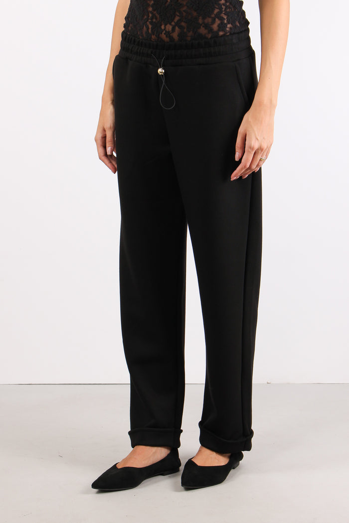 Pantalone Modal Risvolto Fondo Nero-4