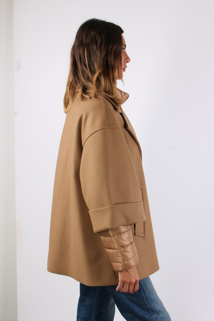 Cappa Double Bimateriale Cammello-7