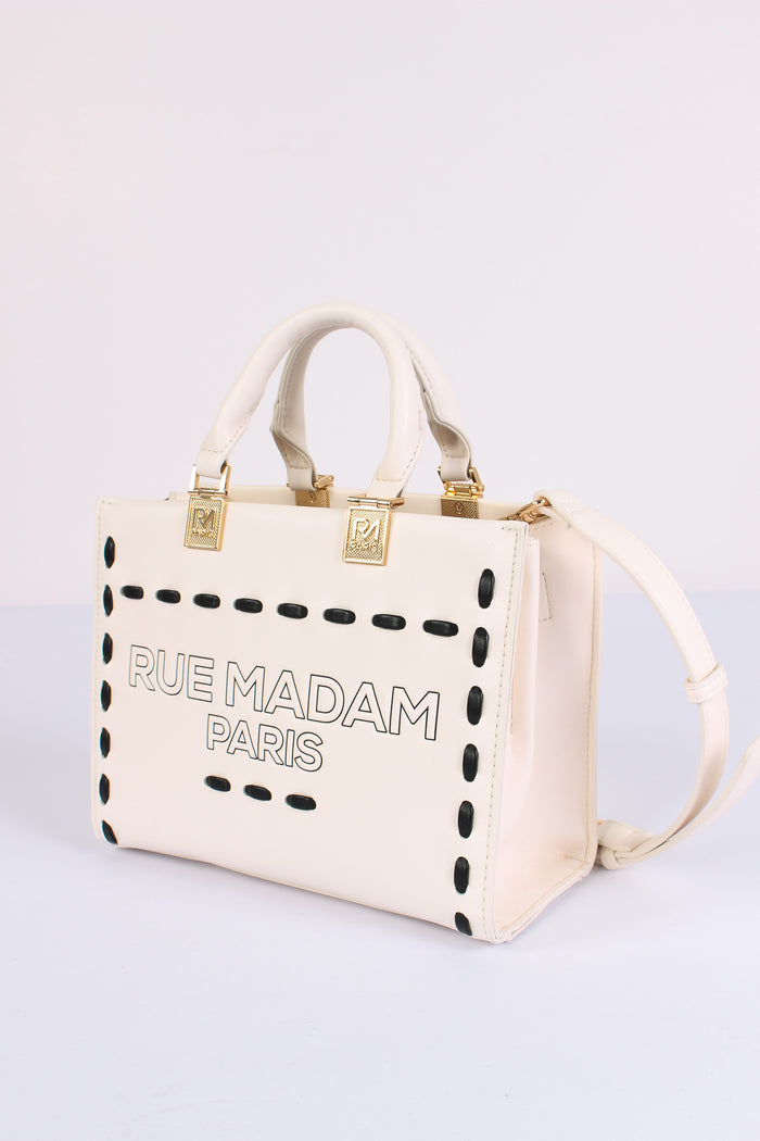 Shopping Mini Rigida Impunture Off White-5