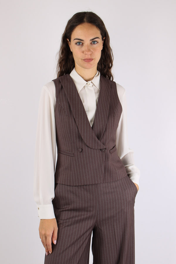 Gilet Gessato Taupe-2