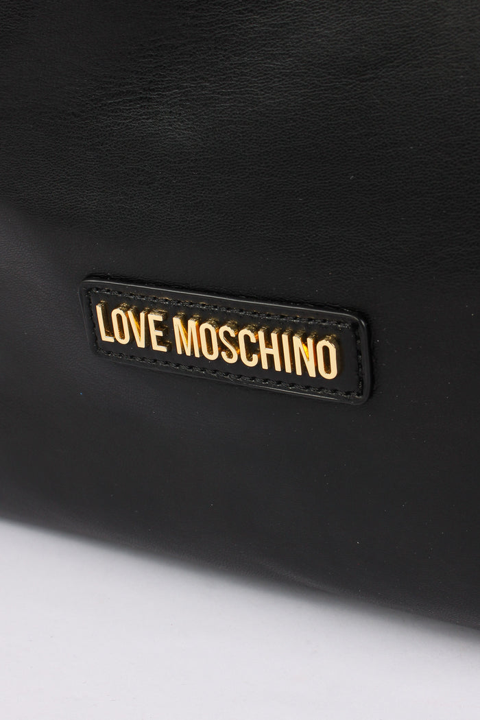 Maxi Sacca Nylon Logo Nero-6