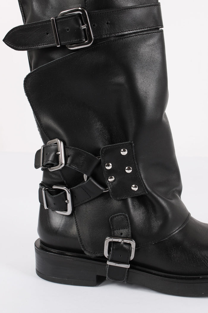 Stivale Multi Fibbia Nero-5