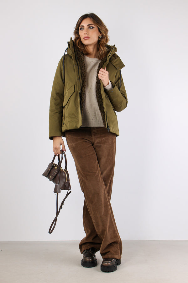 Kara Parka Corto Interno Teddy Green