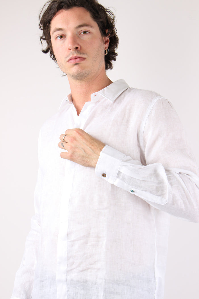 Camicia Lino Colletto Bianco-7
