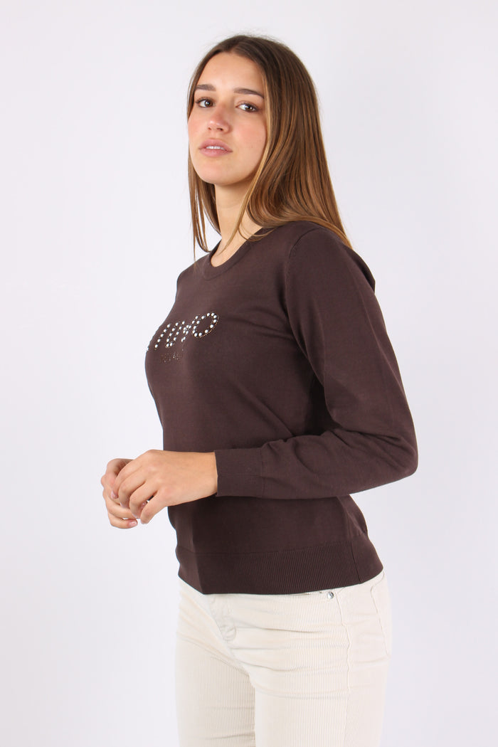 Maglia Logo Viscosa Cioccolato-3