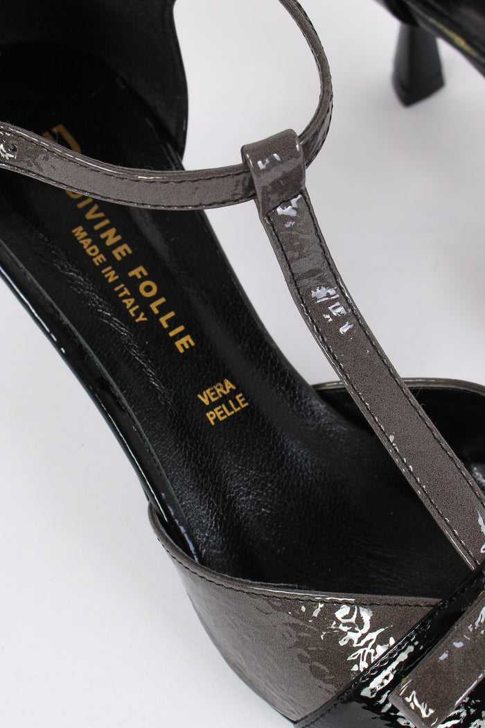 Tanghero Pelle Lucida Fiocco Nero/grigio-6