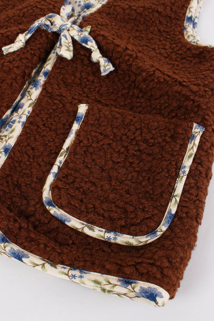 Gilet Teddy Fantasia Fiore Cioccolato-8