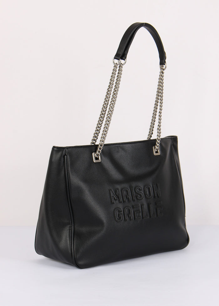 Shopping Maxi Logo Rilievo Nero-6