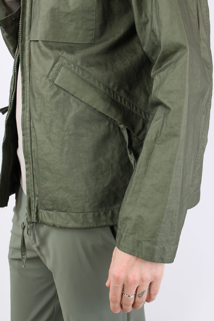 Giubbotto Cappuccio Spalmato Salvia-10