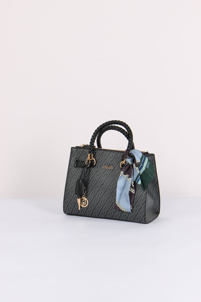 Mini Shopping Logo Monogram Nero-2