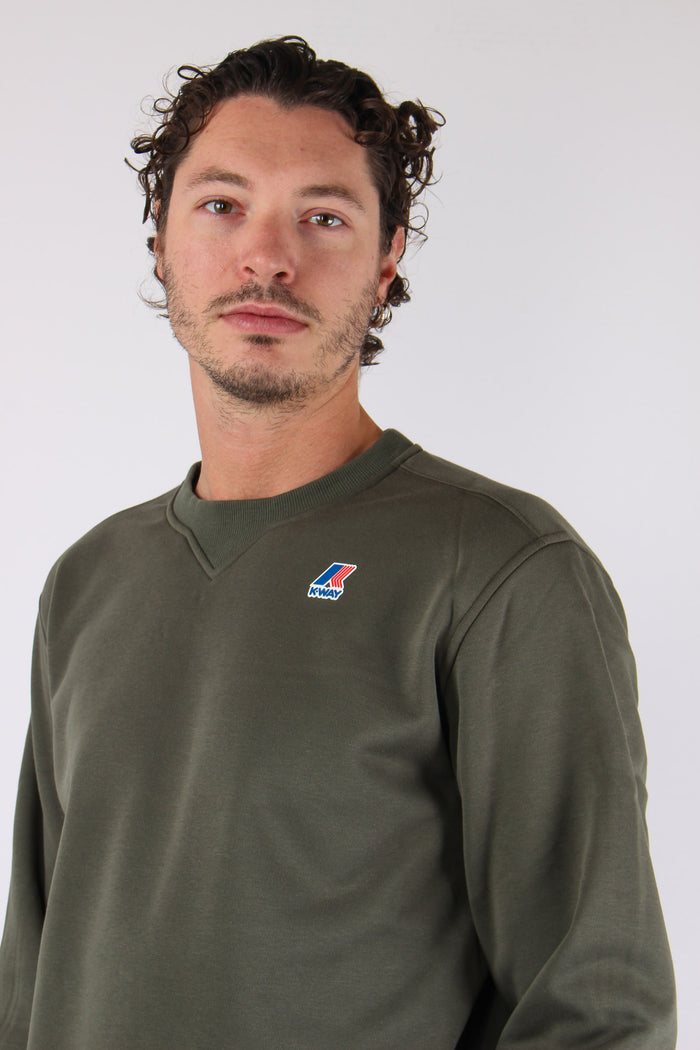 Felpa Girocollo Cotone Green Blackish-7